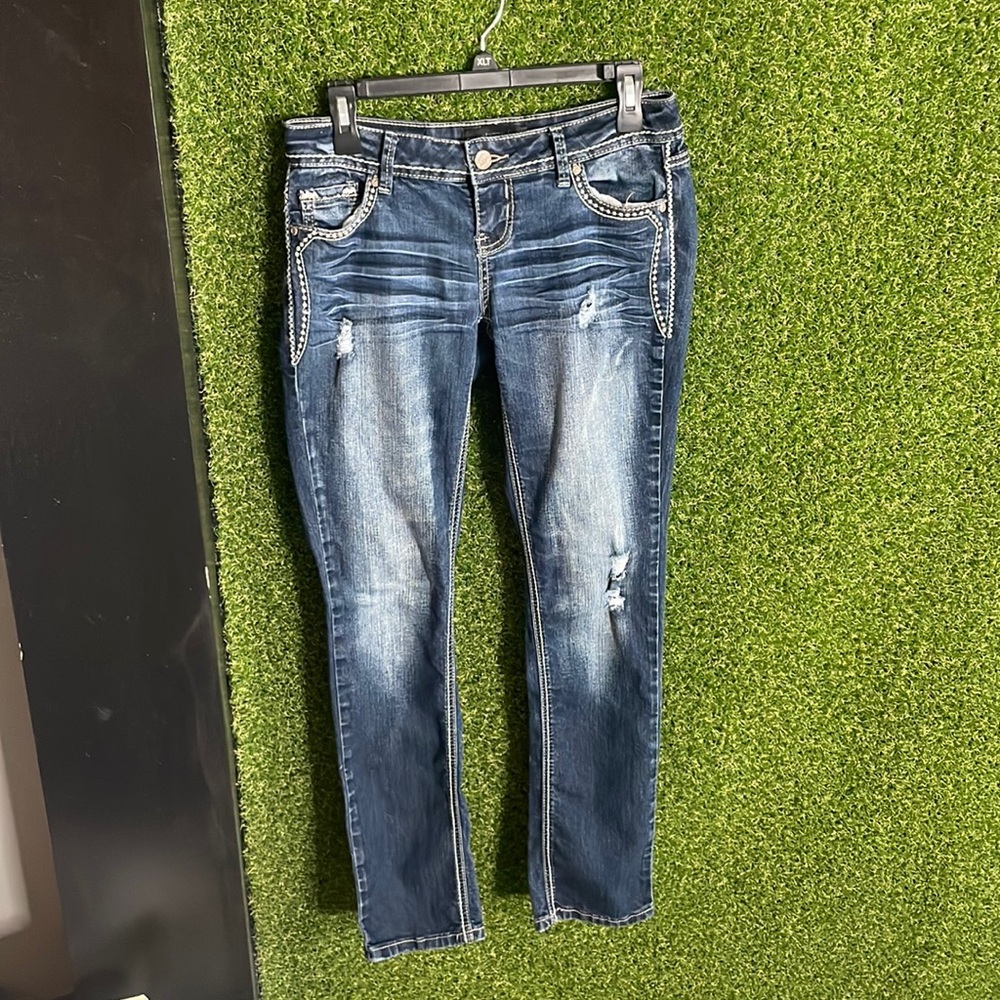 Dressy blue jeans from rue 21 size 3/4,very good quality.